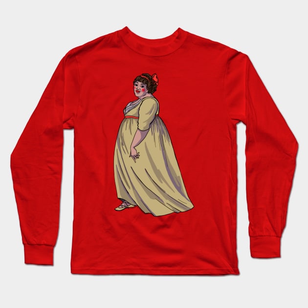 1800s Historical Fatty- no background! Long Sleeve T-Shirt by Historical Fatshion